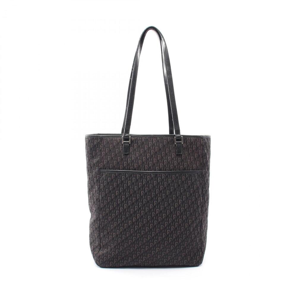 Christian Dior Trotter Tote Bag Handbag, Canvas, Women's, Black/Gray